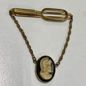 MCM Swank Roman Gladiator Tie Bar Clip No. 1865995 Gold Tone Mens Jewelry Acc.